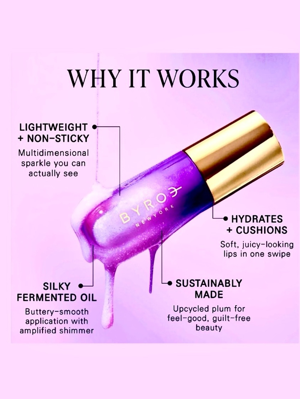 BYROE SUGAR PLUM SHIMMER LIP OIL - Picture 11 of 12